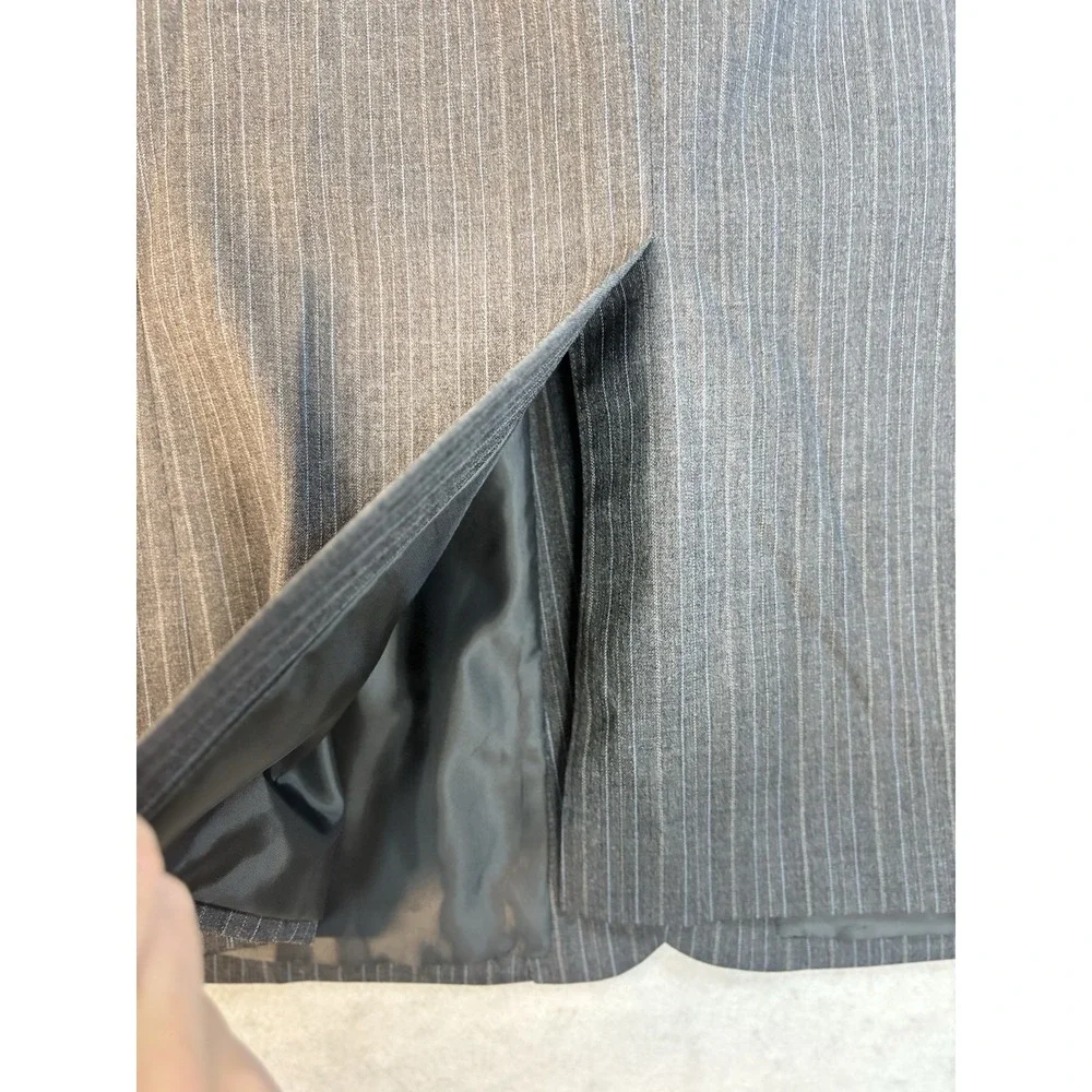 Versini Pinstripe Suit Coat Mens 42 Short  Gray Pinstripe Blazer Sport Coat Wool